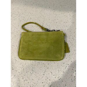 Coach Suede wristlet lime Green
